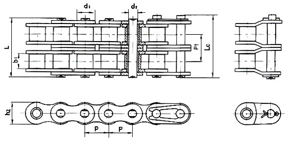 歩くトラクターの鎖は、08B-2、12A-2、12AH-2 をタイプします