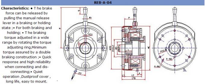 電磁クラッチおよびブレーキ、REB-A-04-06、REB-A-04-08、REB-A-04-10、REB-A-04-12、REB-A-04-16、REB-A-04-18