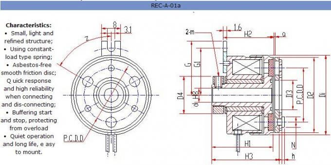 電磁クラッチおよびブレーキ、REC-A-01B-02、REC-A-01B-03、REC-A-01B-04、REC-A-01B-05